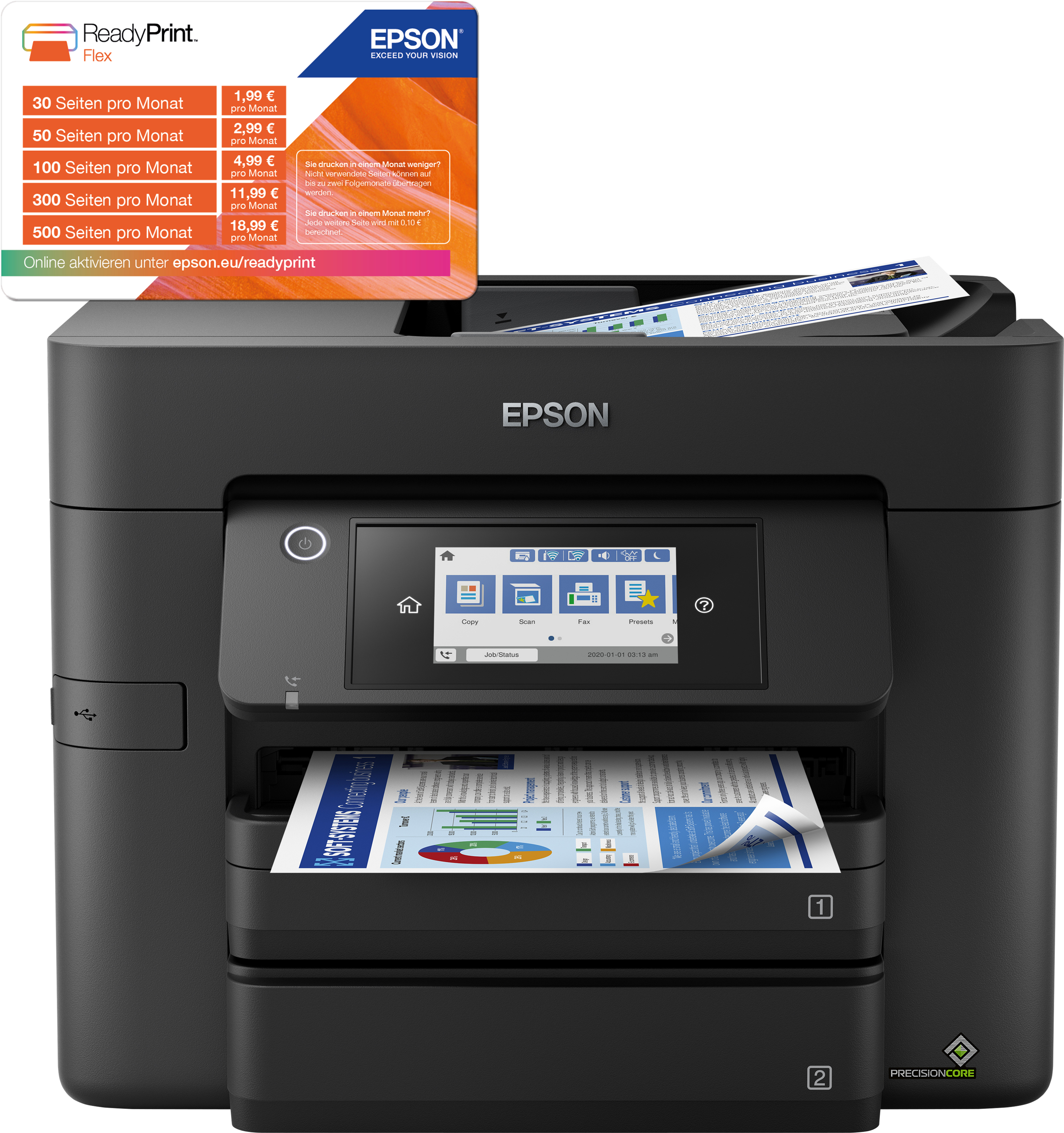 WorkForce Pro WF-4830DTWF Inkjet 4800 x 2400 DPI 36 ppm A4 Wi-Fi