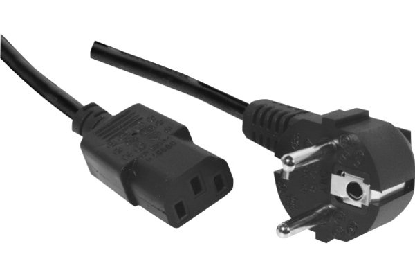 EXC | Powercord | CEE 7/7 - IEC C13 | 1,8m | Sort