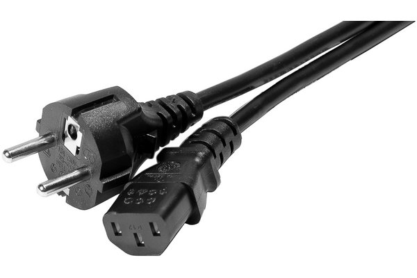 EXC | Powercord | CEE 7/7 - IEC C13 | 1,8m | Sort