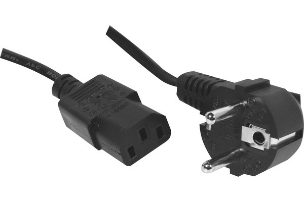 EXC | Powercord | CEE 7/7 - IEC C13 | 5m | Sort