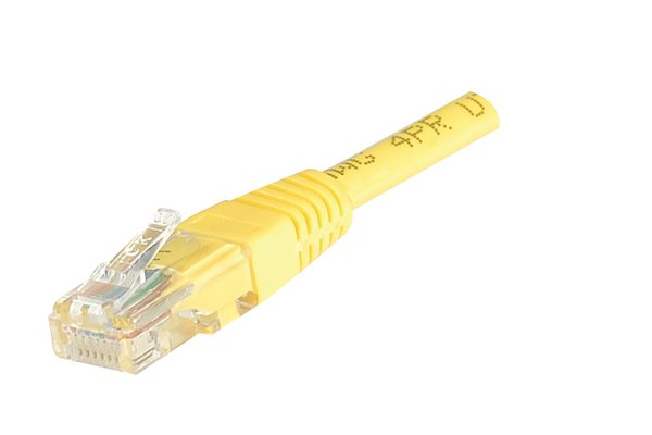 EXC Network Cable | Cat 5e | U/UTP | Patch round (standard) | Gul | 15m