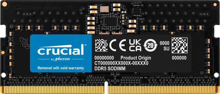 Crucial 8GB, DDR5-5600, SODIMM, 1.1V, CL 46