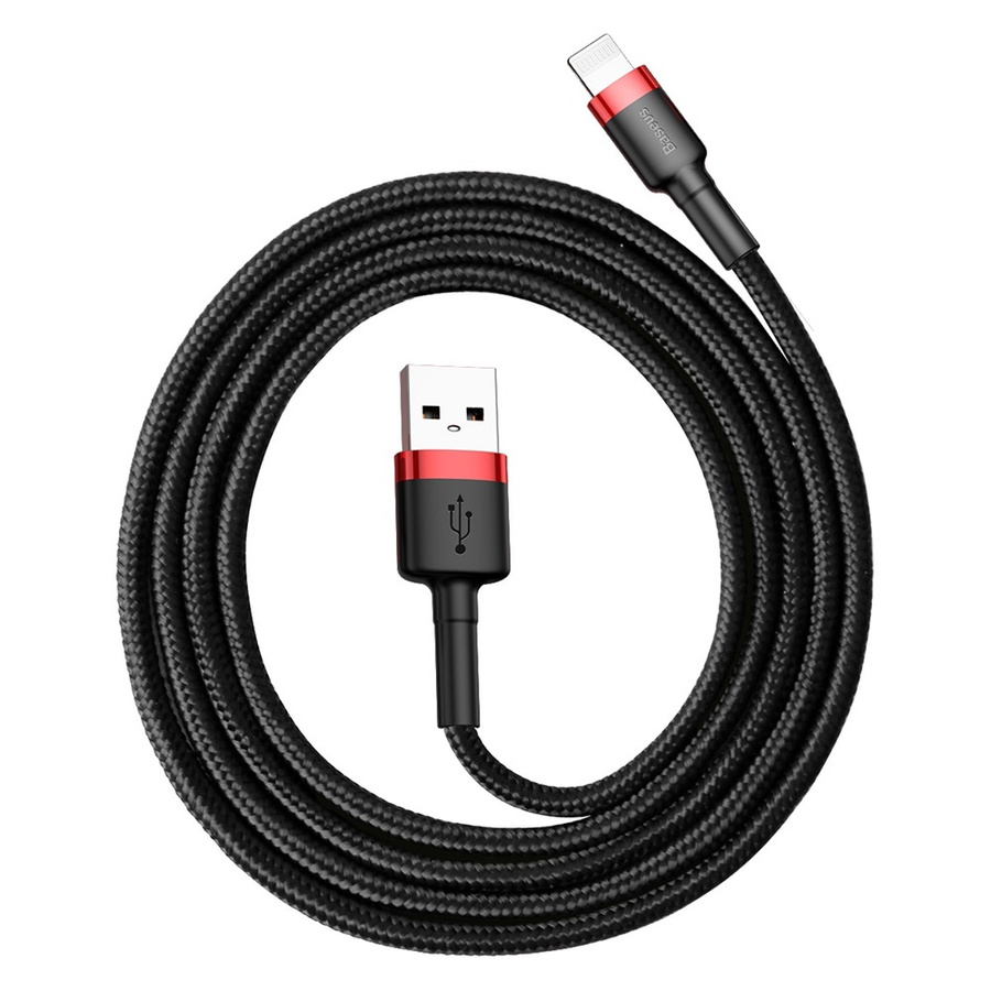 Baseus Cafule Lightning-kabel 1m Sort Rød