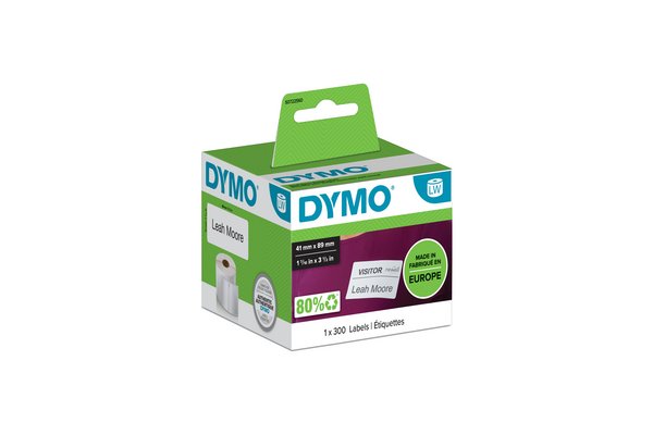 DYMO LabelWriter Etiketter for navneskilte 89 x 41 mm 300etikette(r) S0722560