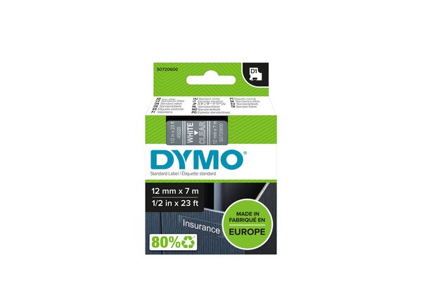 DYMO D1 Label tape (1.2 cm x 7 m) 1 cassette(s) S0720600