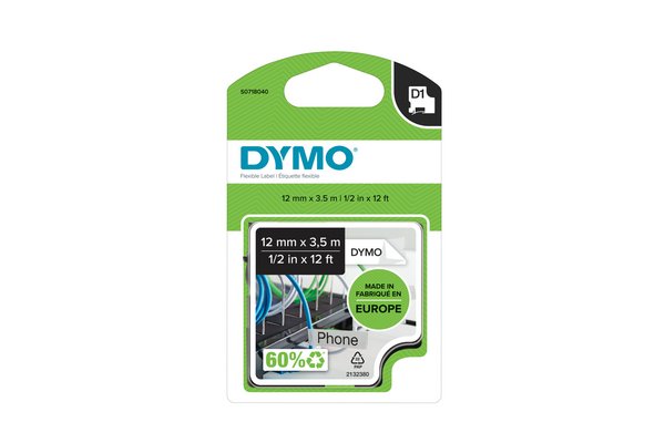 DYMO Fleksibel tape Roll (1.2 cm x 3.5 m) 1kassette(r) S0718040
