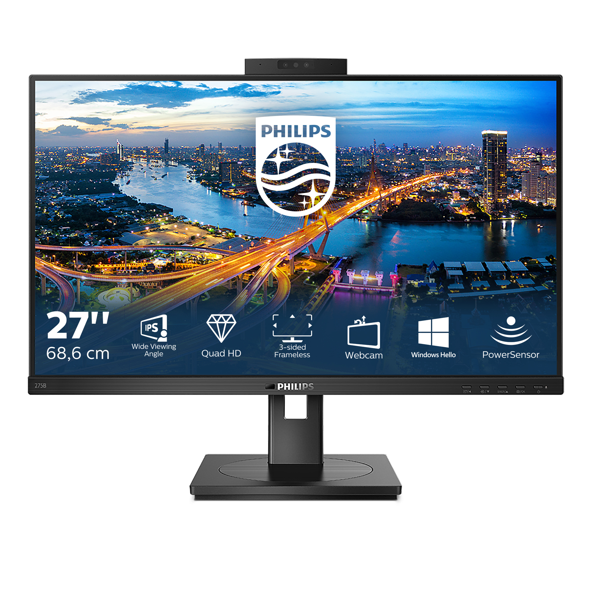 B-Line - 27 inch - Quad HD IPS LED Monitor - 2560x1440 - Pivot / HAS / Webcam