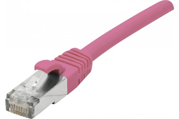 EXC Network Cable | Cat 6 | F/UTP | Low smoke/halogen free | Connection cable | Lyserød | 1m