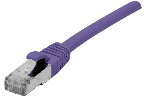 EXC Network Cable | Cat 6a | SF/FTP | Low smoke/halogen free | Patch round (standard) | Lilla | 0,3m