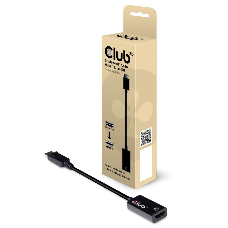 Adapter DisplayPort 1.4 => HDMI 2.0a *Club 3D* HDR 4K60Hz aktiv