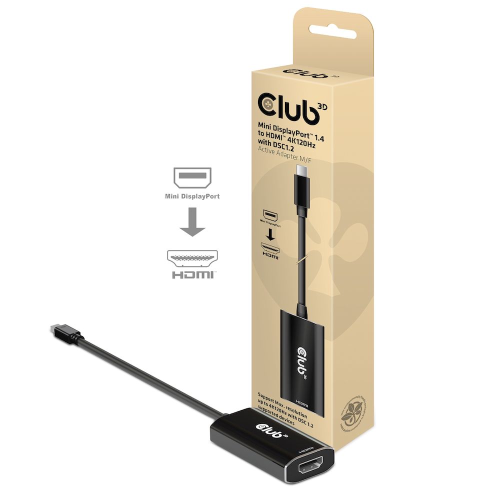 Adapter DisplayPort Mini => HDMI 1.4 *Club 3D* 4K120Hz with DSC1.2 active