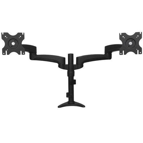 ADJUSTABLE DUAL MONITOR DESK MOUNT / GROMMET CLAMP LCD ARM