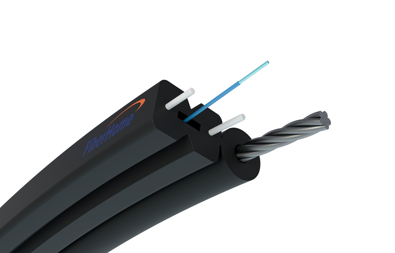 Kabel swiatlowodowy napowietrzny plaski 1F S-NOTKSP, jednomodowy, 1J, G.657A1, 0,6kN, 5,2mm Fiberhome