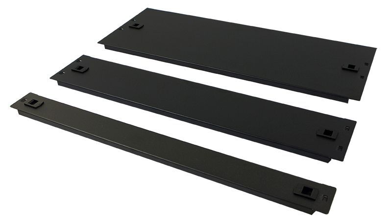 ALLNET 19" e.g. blind plate, 1U, black, for snapping in (tool-free)