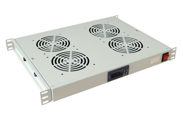 ALLNET 19" e.g. fan unit 4-fold with temperature unit, 1U, light gray