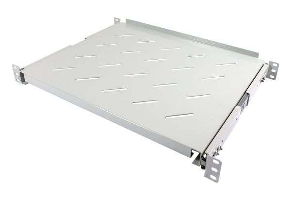 ALLNET 19" e.g. pull-out shelf, for 1200mm cabinet depth, light gray, t950-1050mm