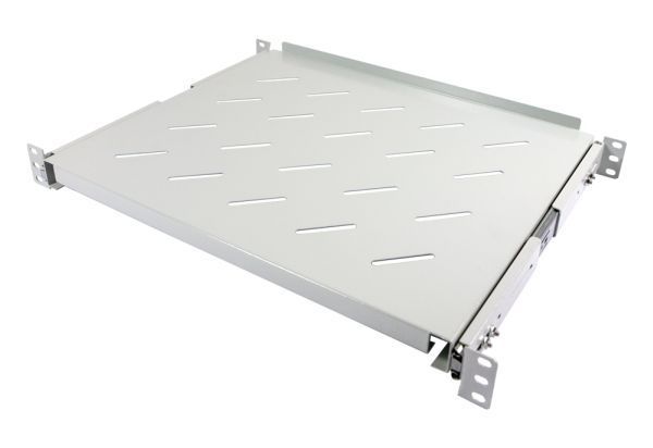 ALLNET 19" e.g. pull-out shelf, for 800mm cabinet depth, light gray, t550-650mm