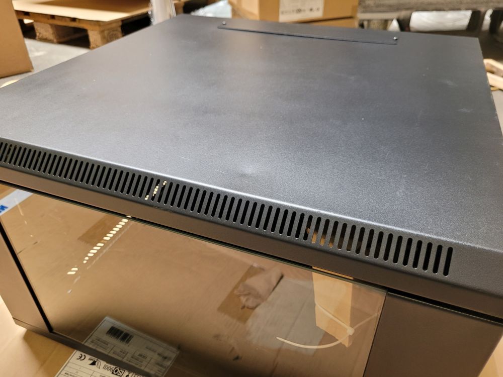 ALLNET 19" wall housing, 6U, 1-piece, T600mm, black, SMC series, *demo cabinet with minor damage*