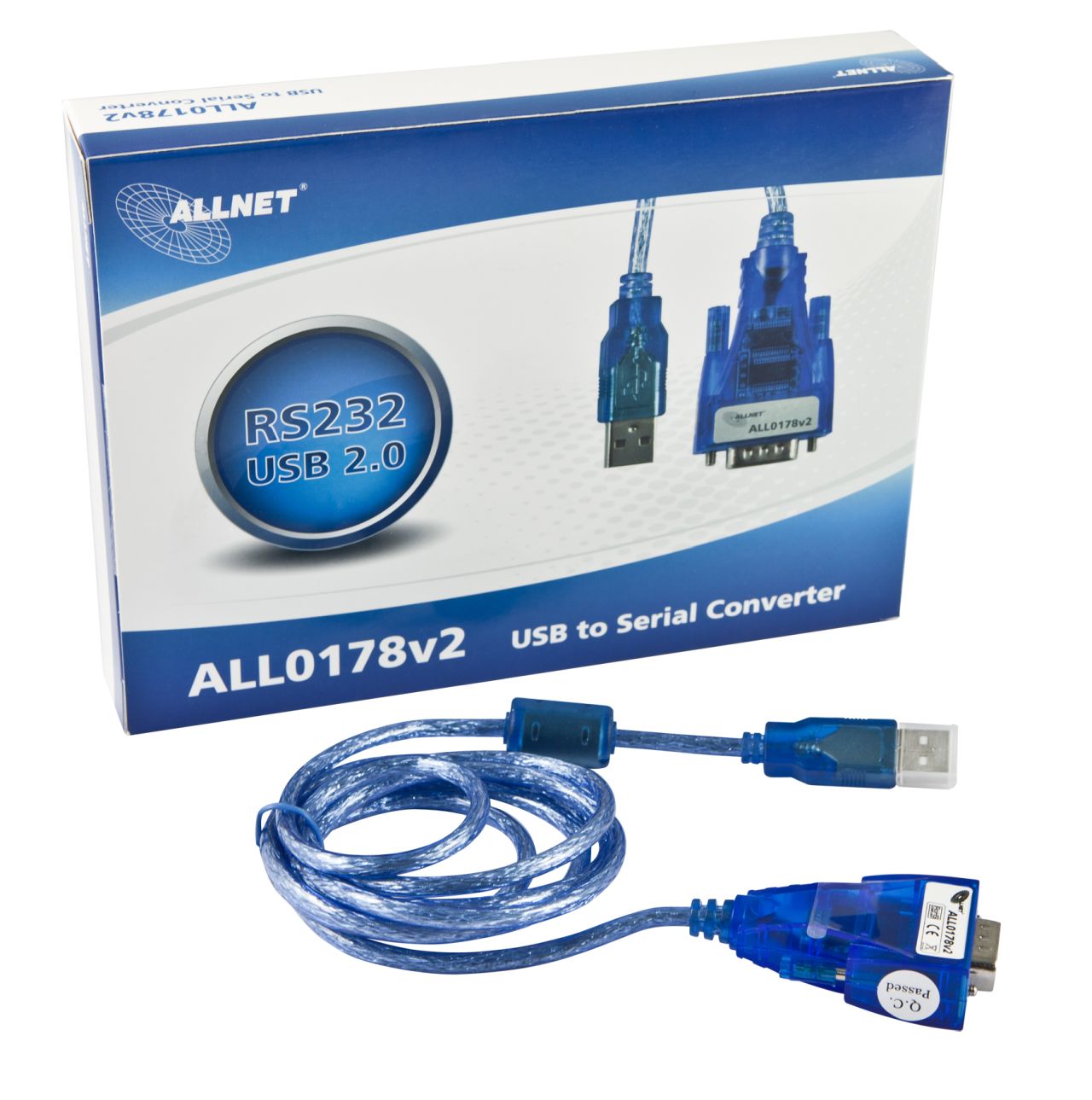 ALLNET ALL0178V2 serial cable Blue 1.5 m USB A RS232