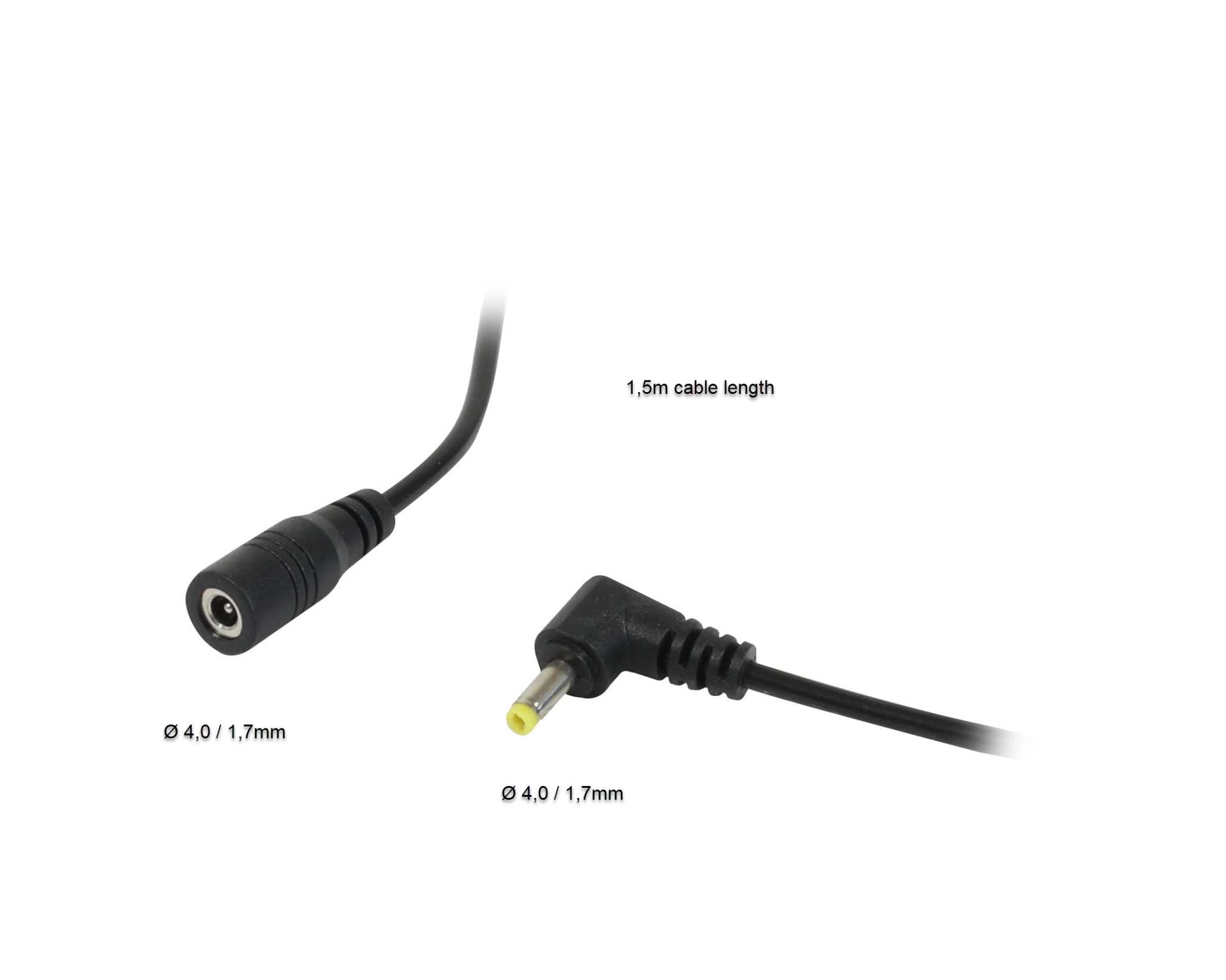 ALLNET replacement power supply e.g. Hollow socket -> hollow plug adapter cable extension -> 4.0mm x 1.7mm 1.5m