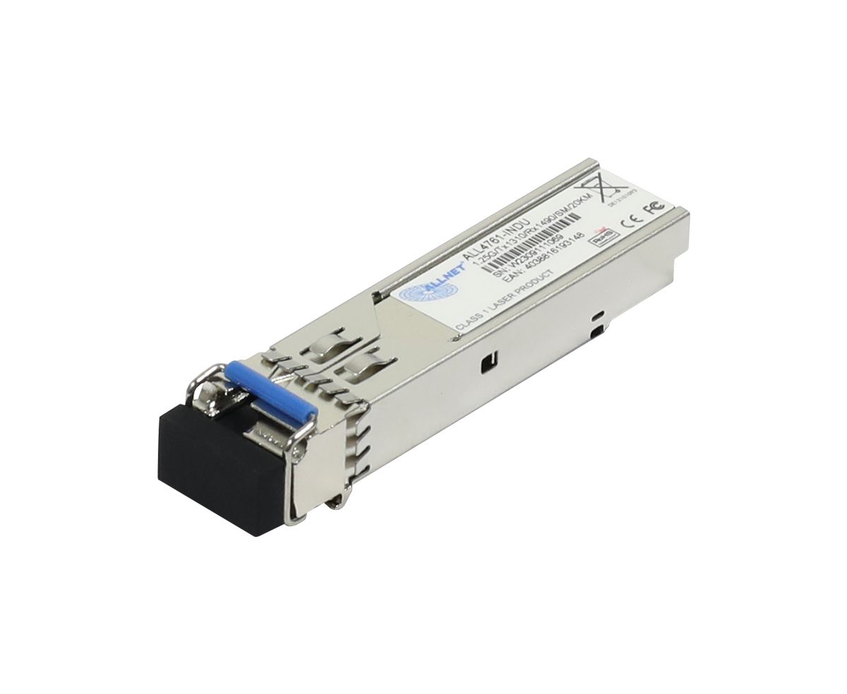 ALLNET Switch Modul ALL4761-INDU SFP(Mini-GBIC), 1000Mbit, WDM(Bidi)/LC, Tx1310nm/Rx1490nm, 9u, 20Km, Singlemode, Industrial -40/+85 Grad