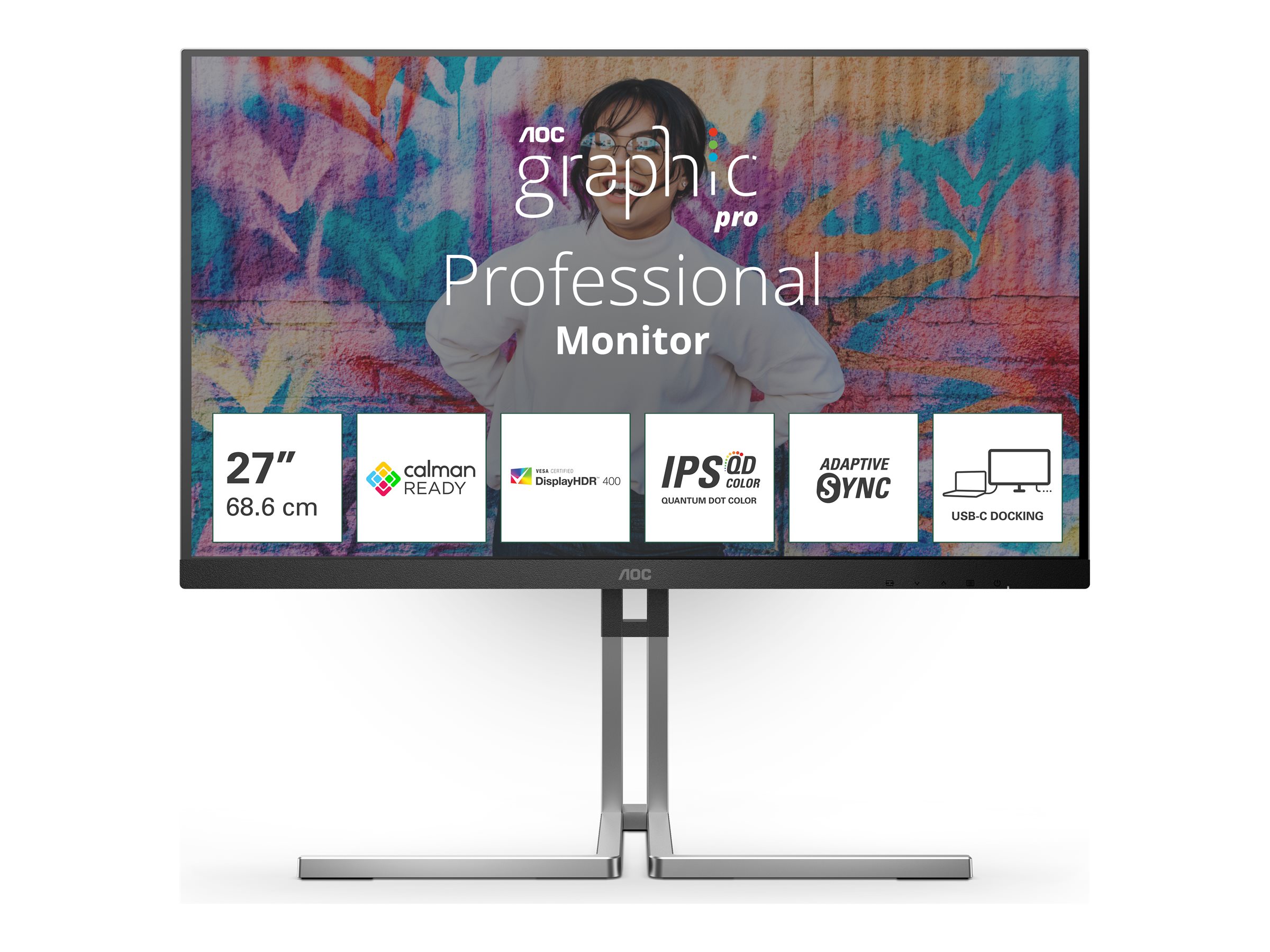 AOC Q27U3CV computer monitor 68.6 cm (27") 2560 x 1440 pixels Quad HD LCD Black
