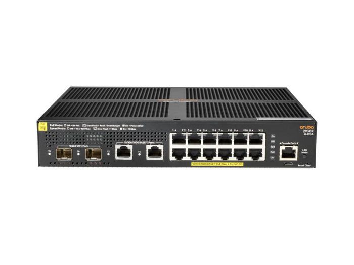 Hewlett Packard Enterprise Aruba 2930F 12G PoE+ 2G/2SFP+ Switch