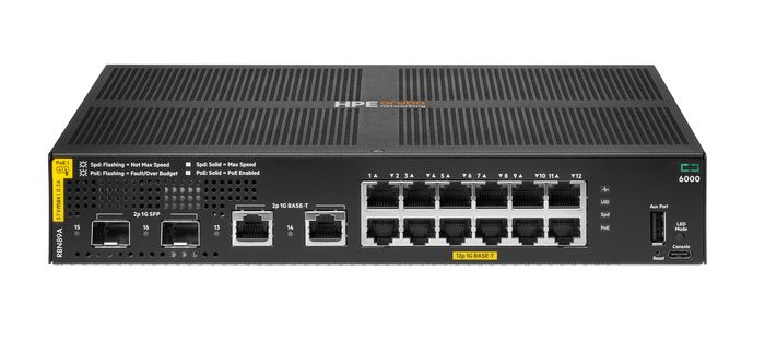 Hewlett Packard Enterprise Aruba Networking CX 6000 12G Class4 PoE 2G/2SFP 139W Switch