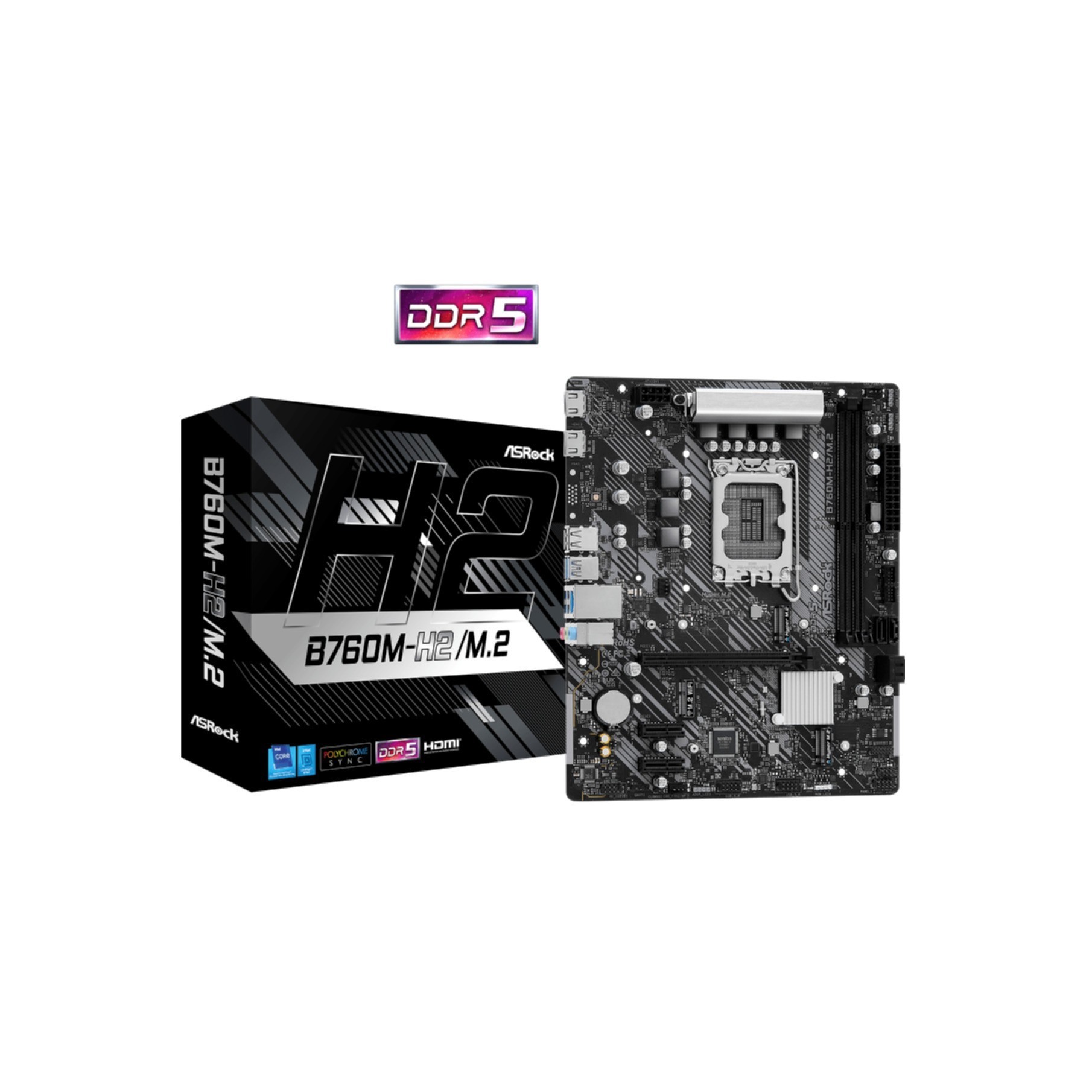 ASRock B760M-H2/M.2 Micro-ATX LGA1700 sokkel Intel B760