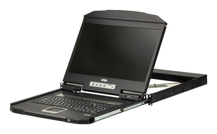 Aten Ultra Short Depth Single Rail WideScreen LCD Console (USB,VGA), NORDIC