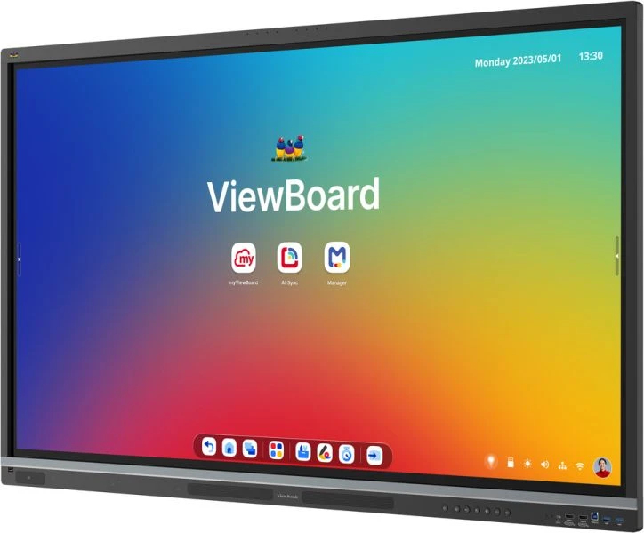 ViewBoard 51 serie touchscreen 65 inch UHD, Android 14 EDLA certified, IR 450 nits, 2x 25W + sub 20W + 8-array mic, 3x USB-C