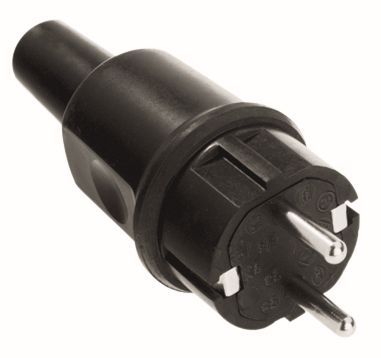 Bachmann protective contact plug, solid rubber plug black