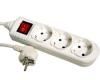 Bachmann table socket, 3xsockets (CEE7)->plugs (CEE7), 1.5m, with switch, white, SELLY
