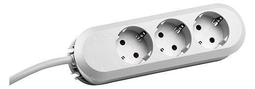 Bachmann table socket, 3xsockets (CEE7)->plugs (CEE7), 3m, white, Smart