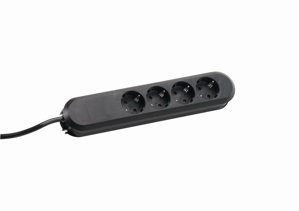 Bachmann table socket, 4xsockets (CEE7)->plugs (CEE7), 1.5m, black