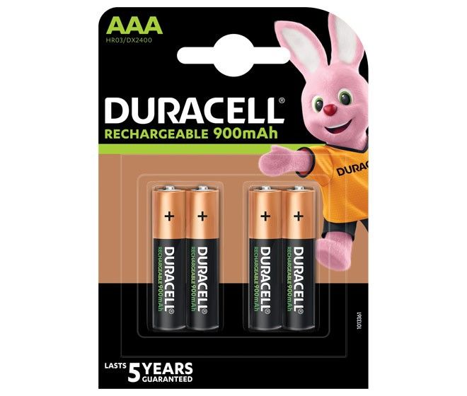 Batterie Akku wiederaufladbar AAA 12V HR03 Duracell StayCharged 4erPack