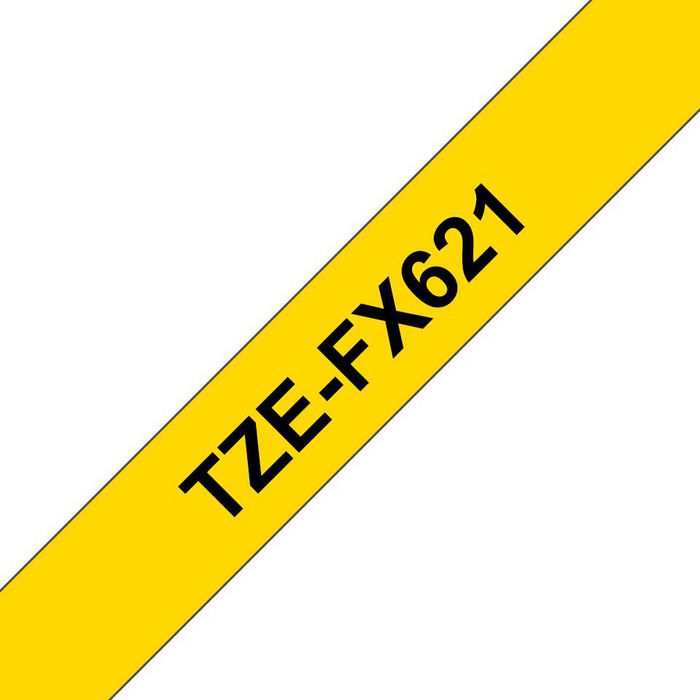Brother Brother Pro Tape TZe-FX621 Flexible ID tape - Black on Yellow, 9mm