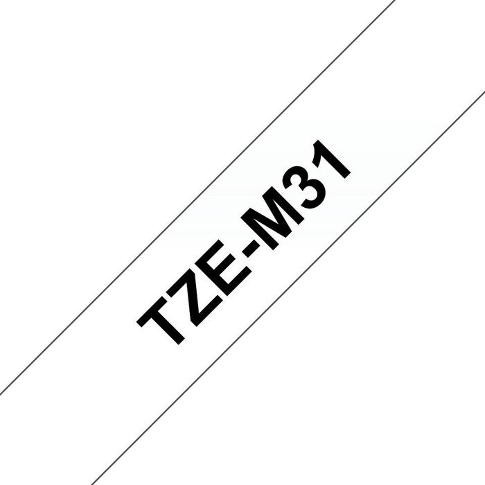 Brother Brother TZe-M31 Black on Clear Matte Labelling Tape – 12mm wide