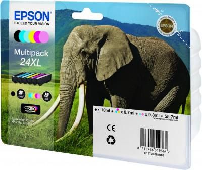 Epson Elephant Multipack 6-colours 24XL Claria Photo HD Ink