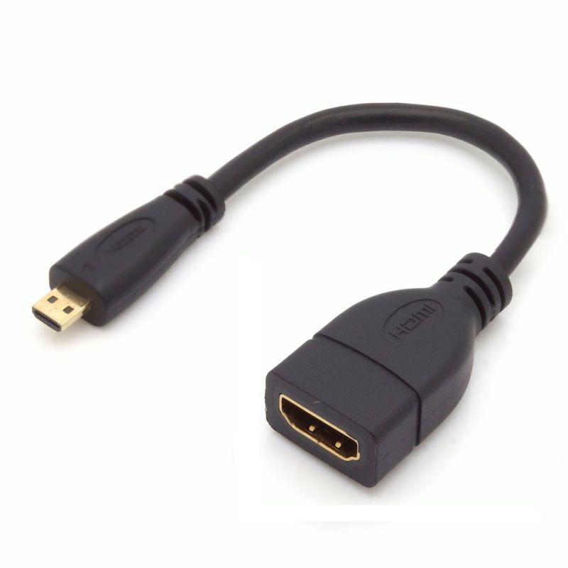 Cable Micro HDMI adapter cable D plug - A socket 15cm black, set of 2 pieces