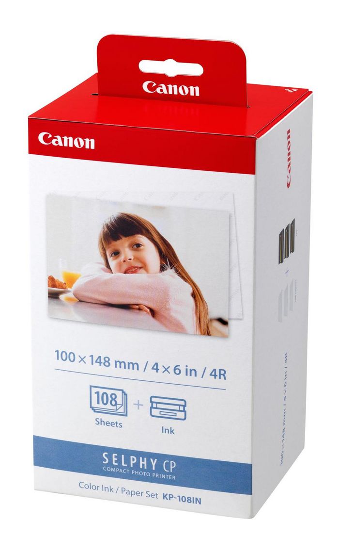 Canon Selphy CP KP 108IN Blæk og Papir (cyan, magenta, gul) 108 sider