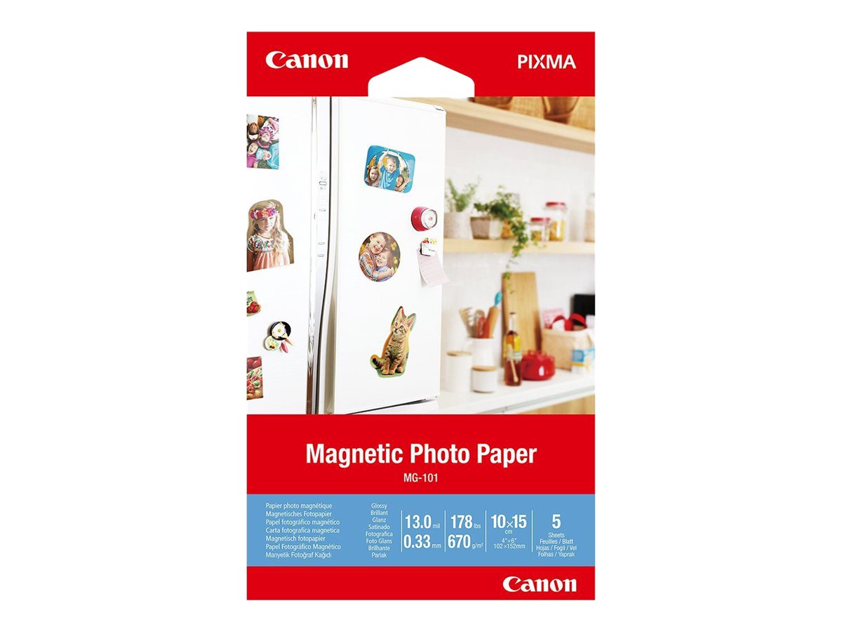 Canon MG-101 Magnetic Photo Paper, 4x6", 5 sheets