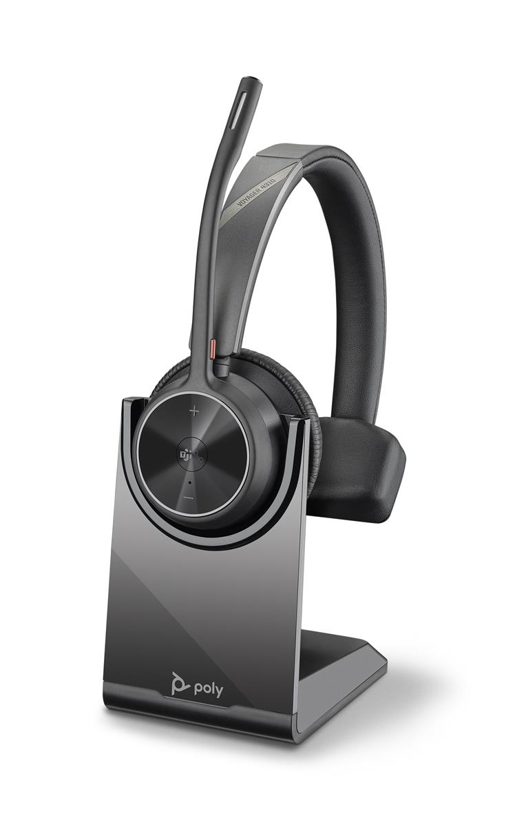 Poly HP Voyager 4310 UC Monaural Headset +BT700 USB-A Adapter +Charging Stand | Mono | Closed | On-ear | Wireless | Black