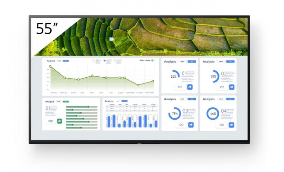 Sony FW-55BZ30L | 55" | 3840 x 2160 | 440Nits | 24/7 | Built-in speaker | Pro Mode