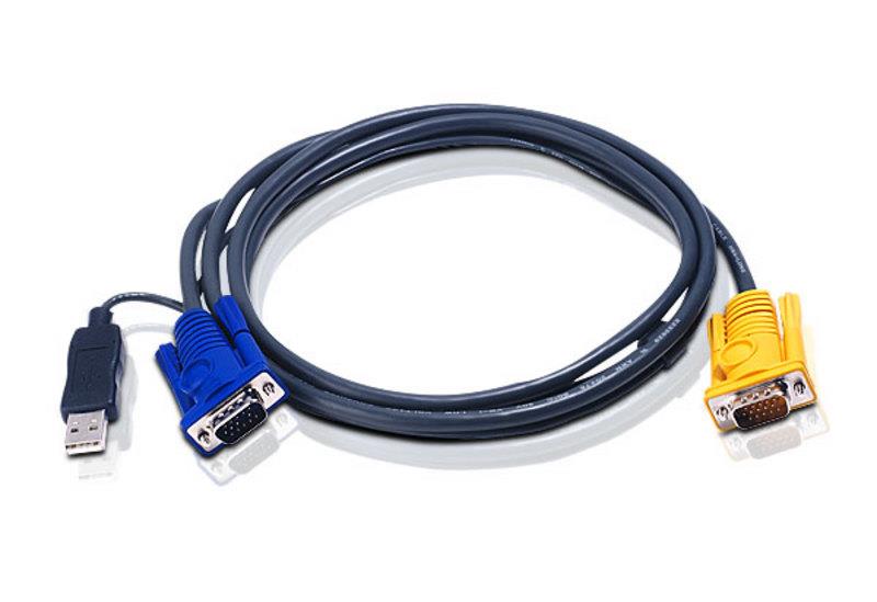 ATEN KVM SPHD (M) to HD15 & USB (M) | Connection cable | 3m | Black
