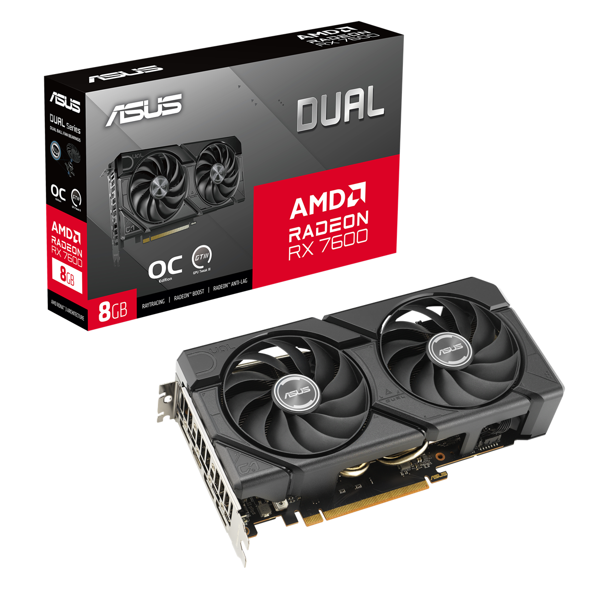 ASUS Radeon RX 7600 8GB GDDR6 DUAL OC EVO