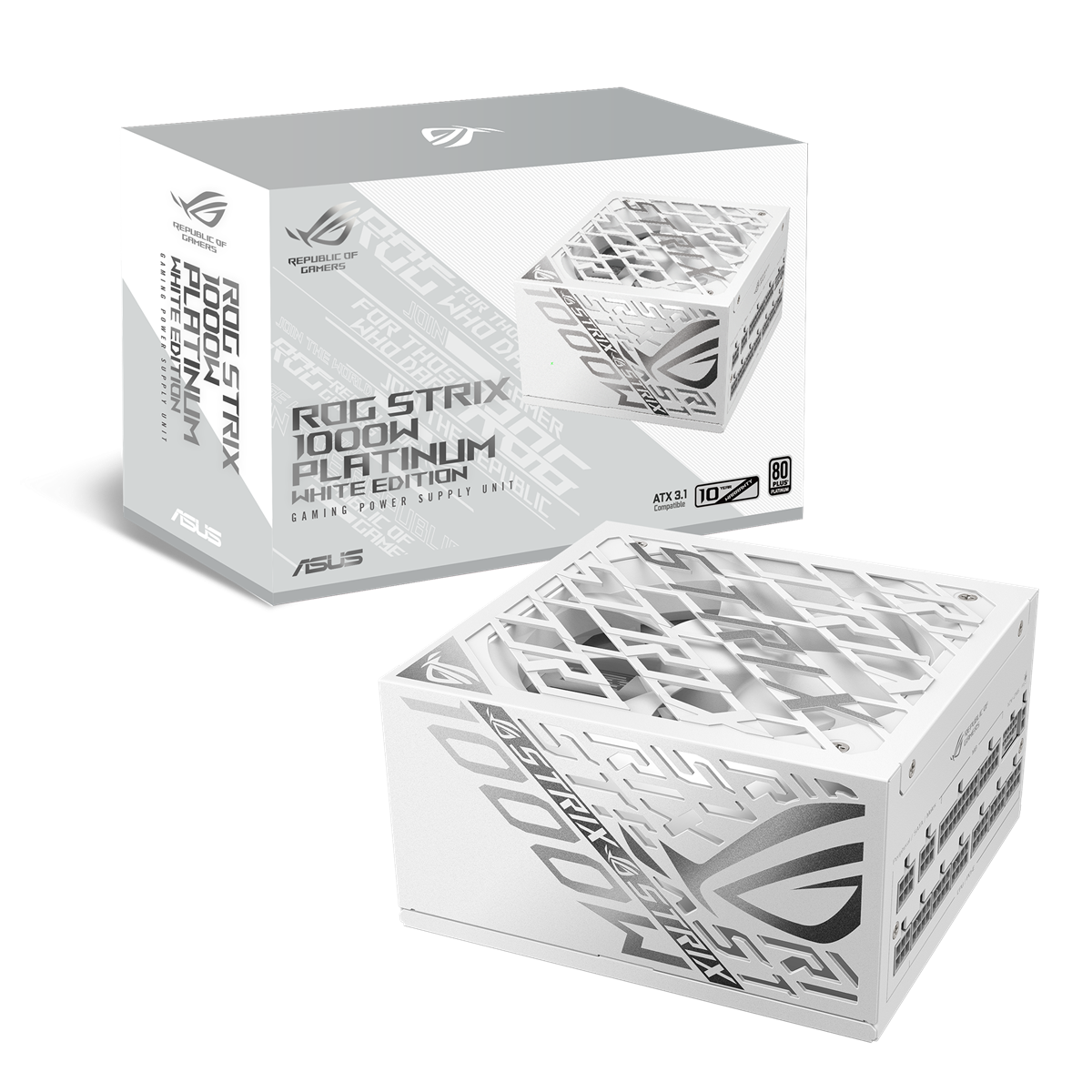 ASUS ROG STRIX 1000W White Edition 80+ Platinum Fully Modular ATX 3.1 GaN MOSFET