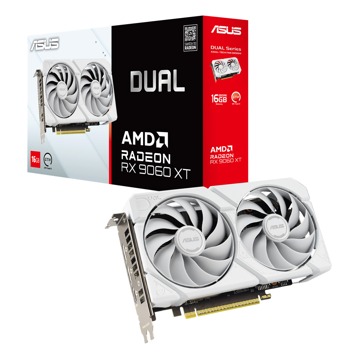 ASUS Radeon RX 9060 XT 16GB DUAL WHITE Edition