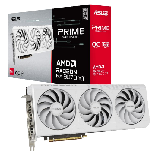 ASUS Radeon RX 9070 XT 16GB PRIME OC WHITE Edition