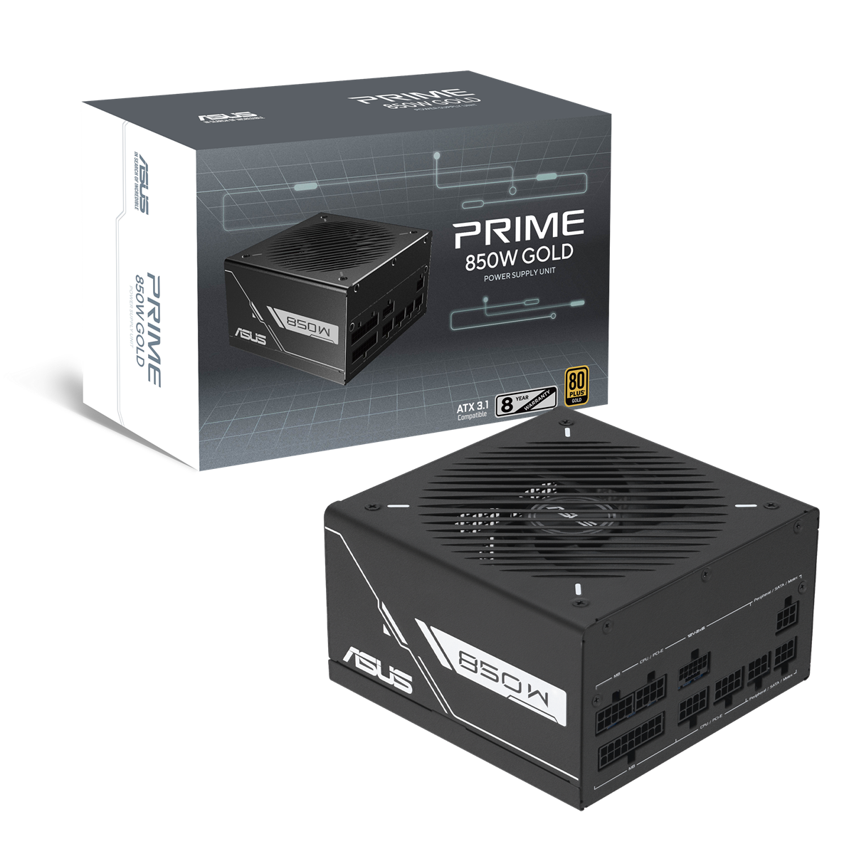 ASUS PRIME 850W 80+ Gold Black Edition Fully Modular ATX 3.1